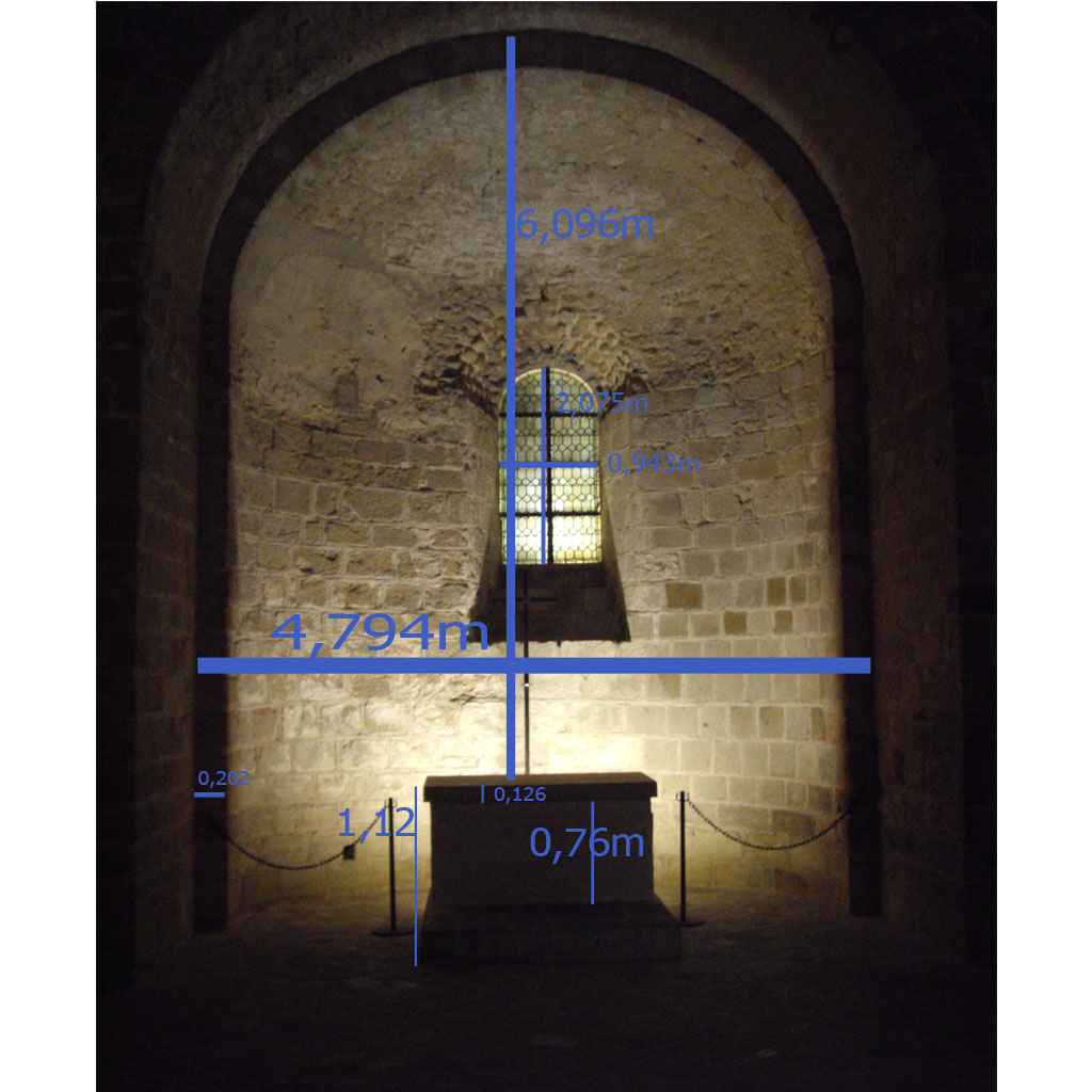 Image des mesures de l'alcôve de la chappelle St Martin